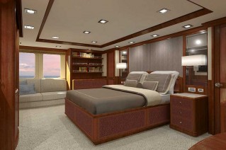 Elegant cabins aboard Aurora superyacht